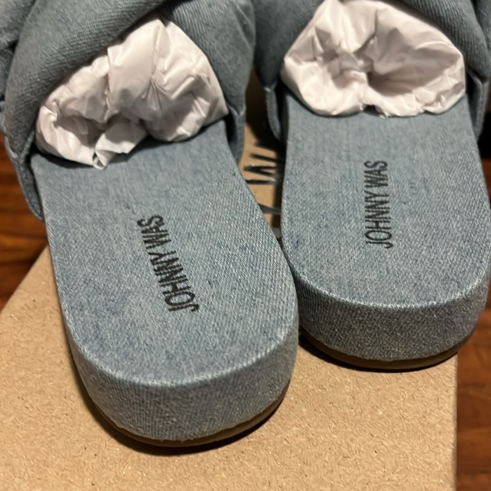 JOHNNY WAS Ojai Sandal in Blue Denim Size 6 - New - Picture 7 of 8